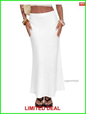 Women's Linen Maxi Skirt High Waisted Long Skirt